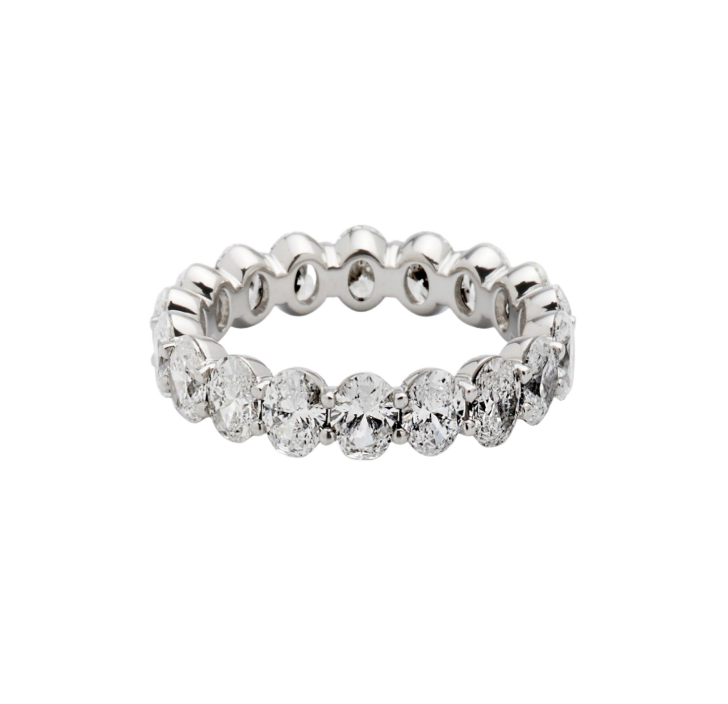 14K WHITE GOLD OVAL DIAMOND ETERNITY BAND