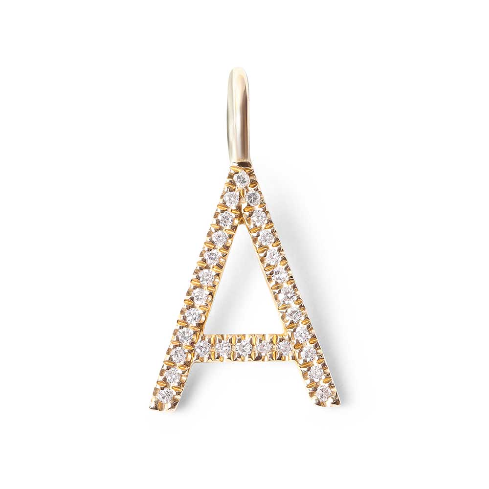 14K YELLOW GOLD DIAMOND LETTER