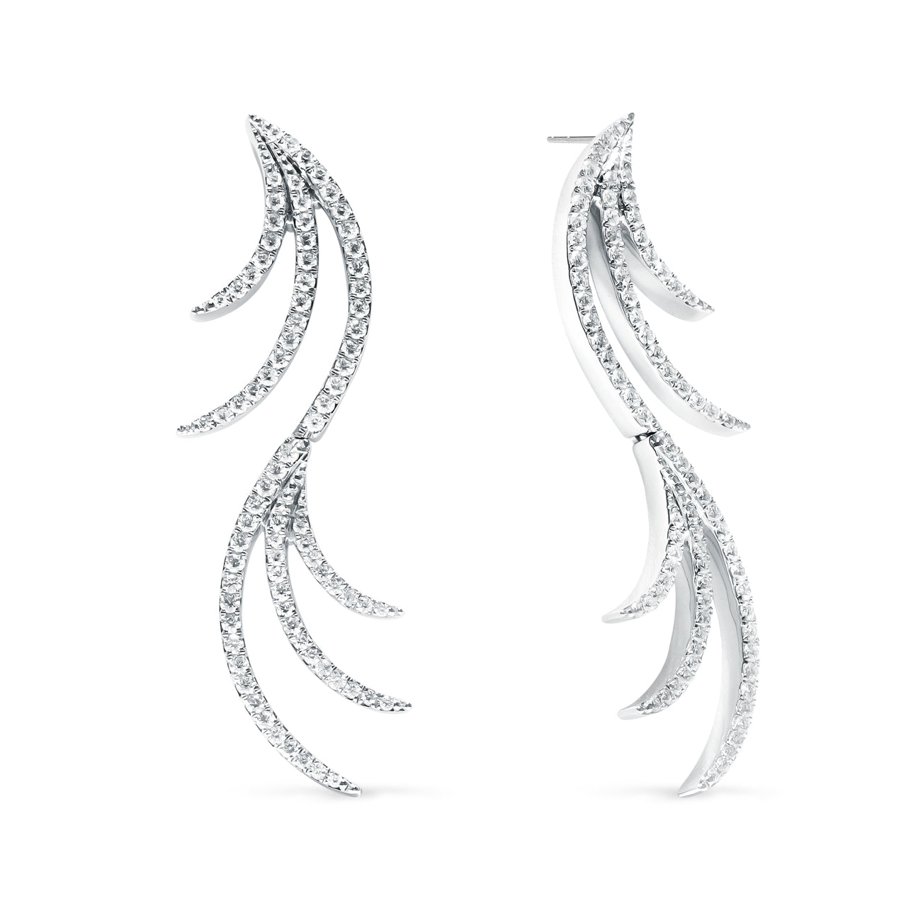 DIAMOND FEATHER EARRINGS