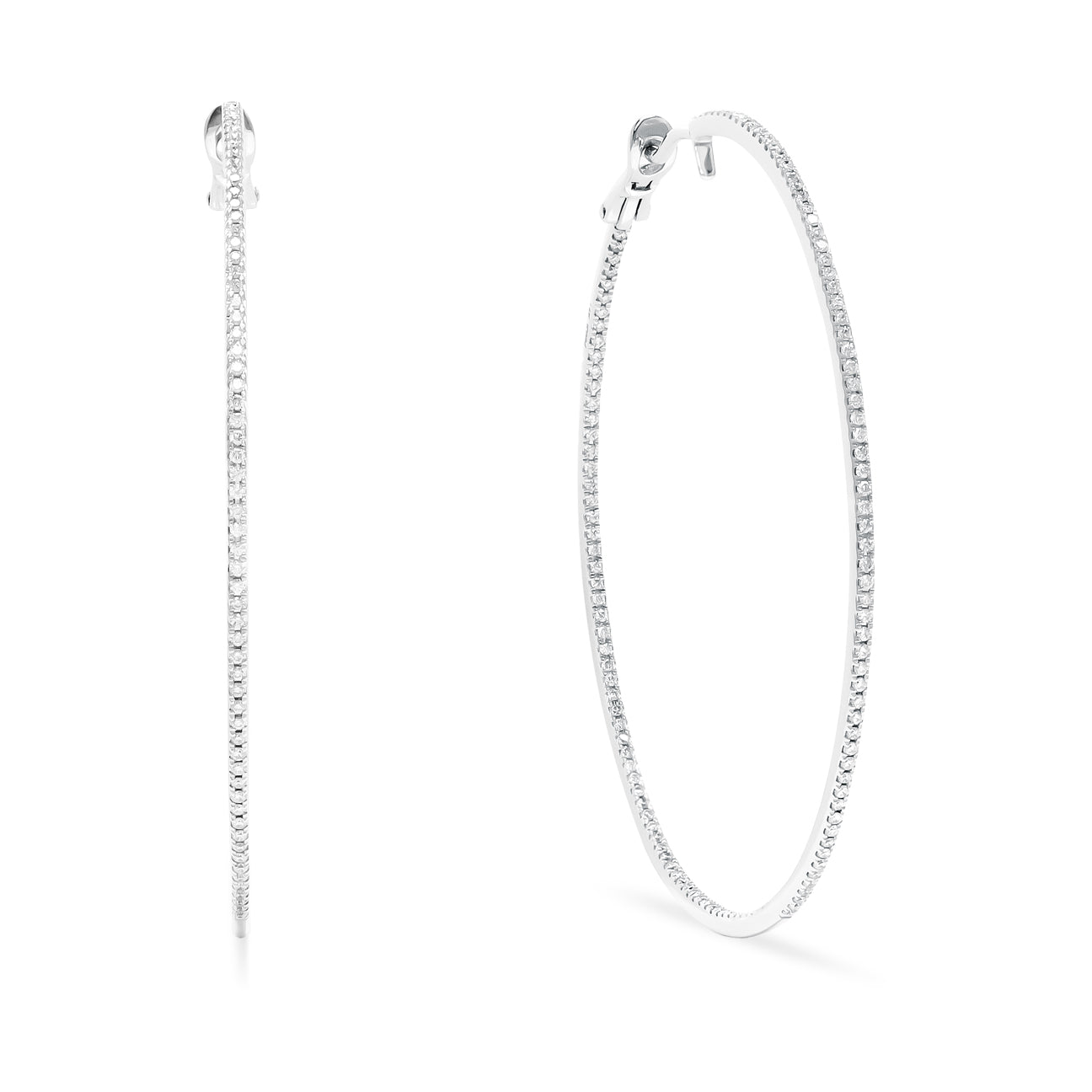 DIAMOND LARGE HOOP EARRINGS