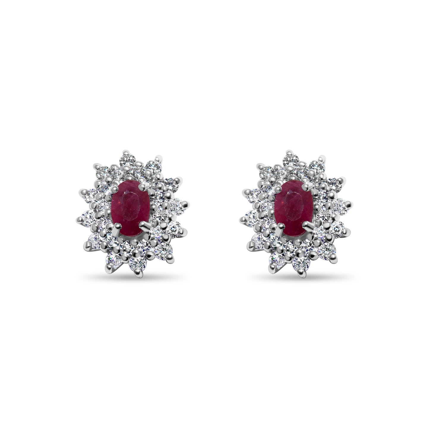 RUBY DIAMOND RHODIUM EARRINGS