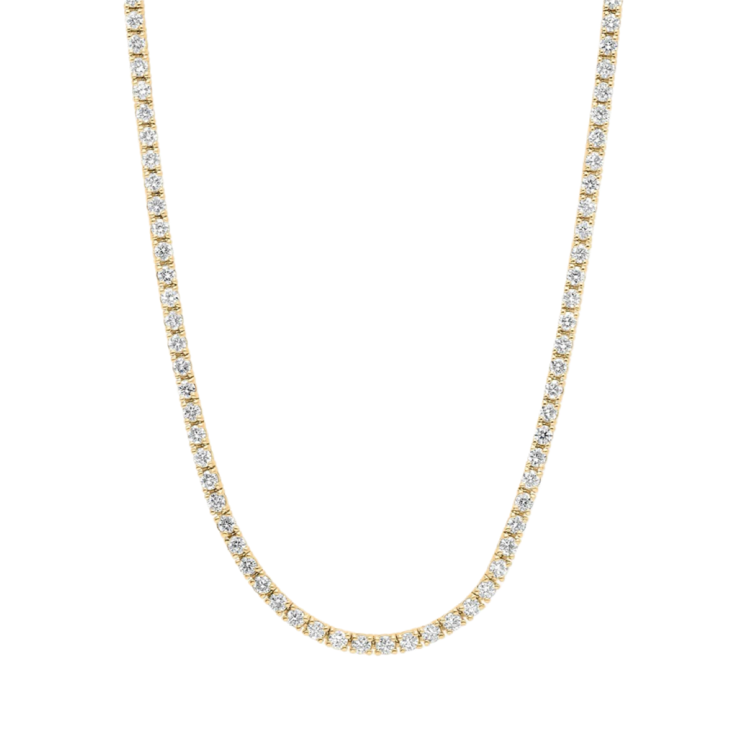 18K YELLOW GOLD DIAMOND TENNIS NECKLACE