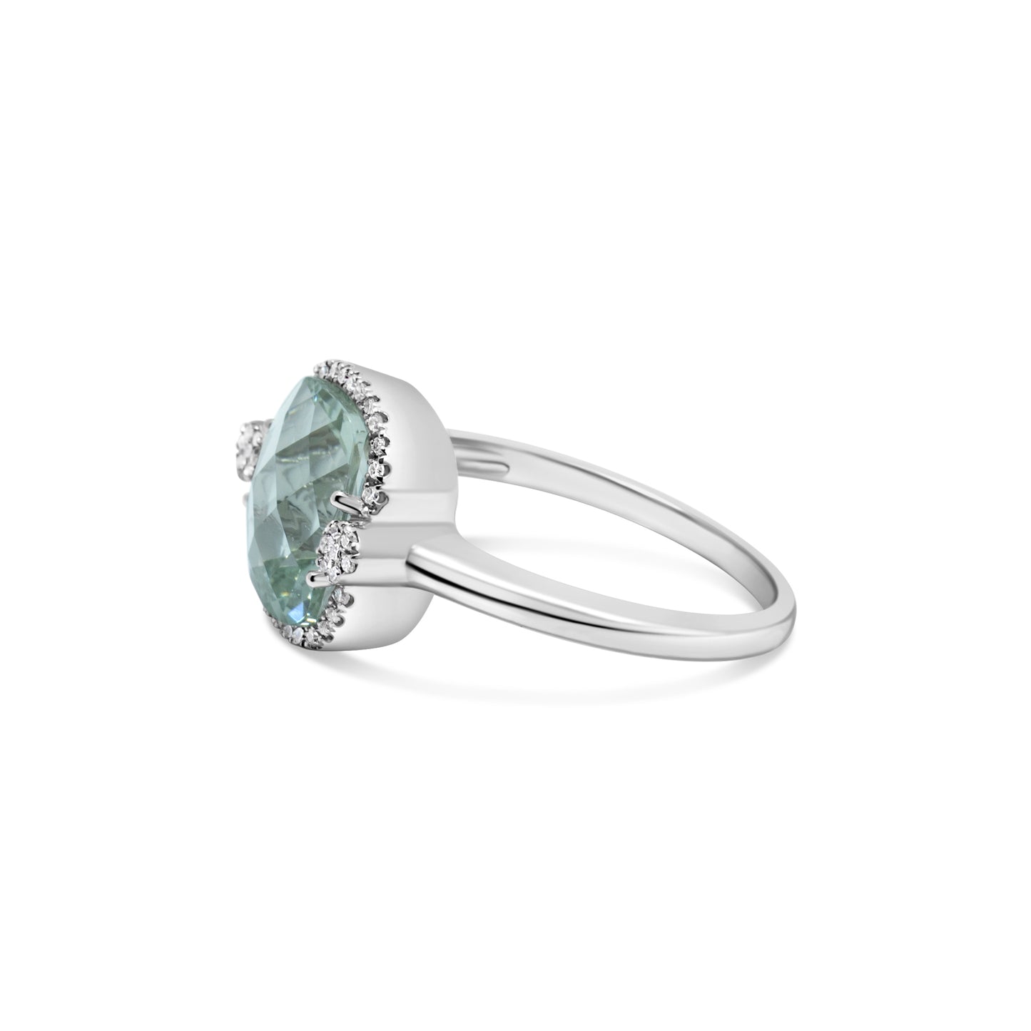 GREEN AMETHYST DIAMOND RING
