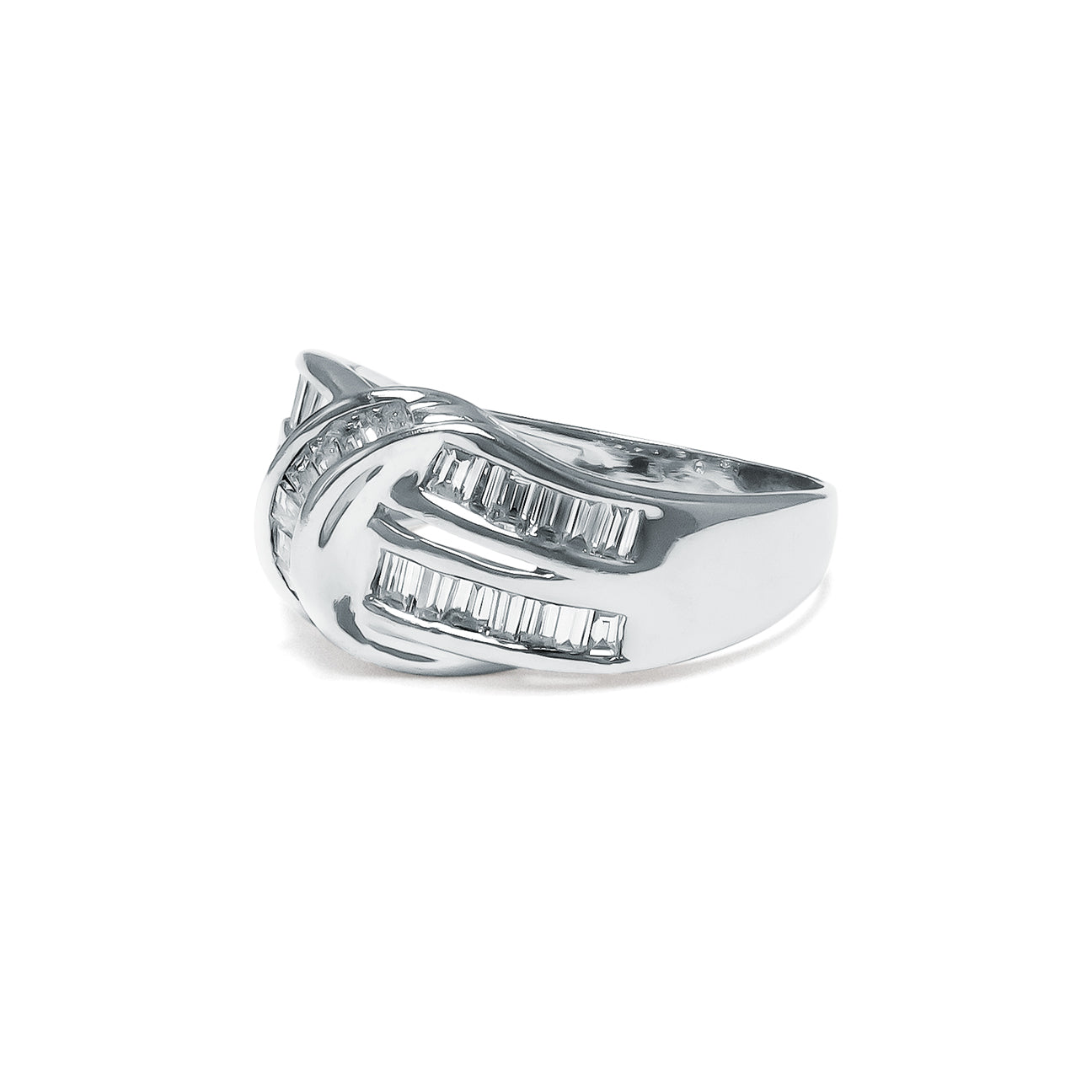 DIAMOND BAGUETTE DOUBLE TWIST RING