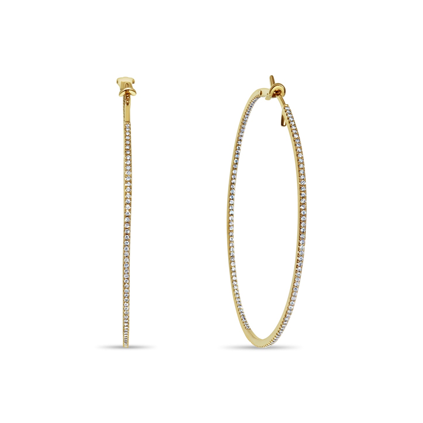 DIAMOND LARGE HOOP EARRINGS