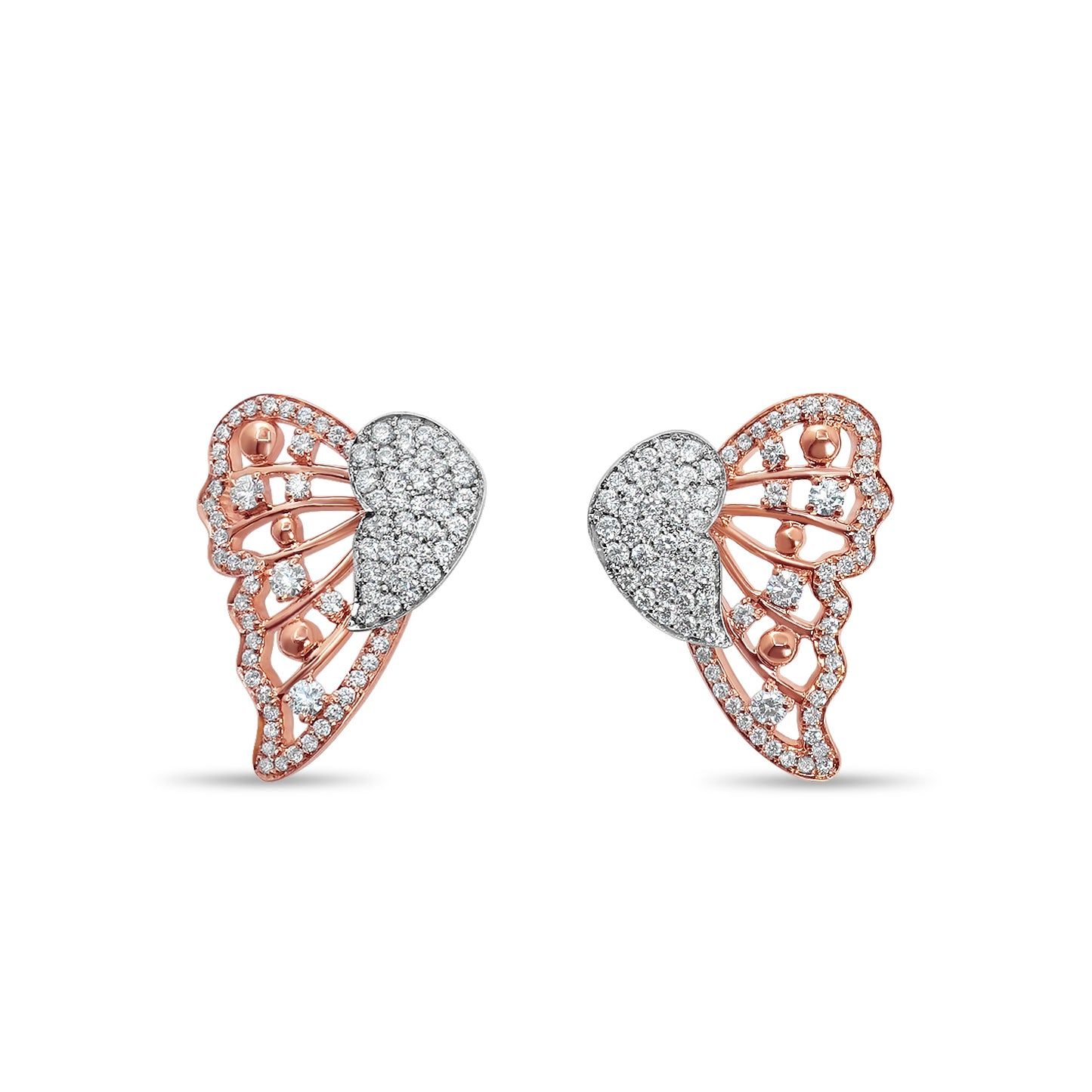 3-IN-1 DIAMOND BUTTERFLY EARRINGS