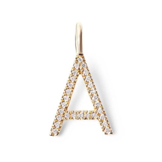 14K YELLOW GOLD DIAMOND LETTER
