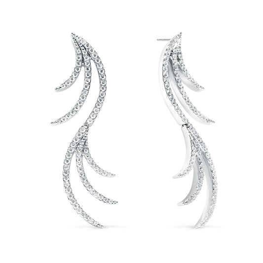 DIAMOND FEATHER EARRINGS