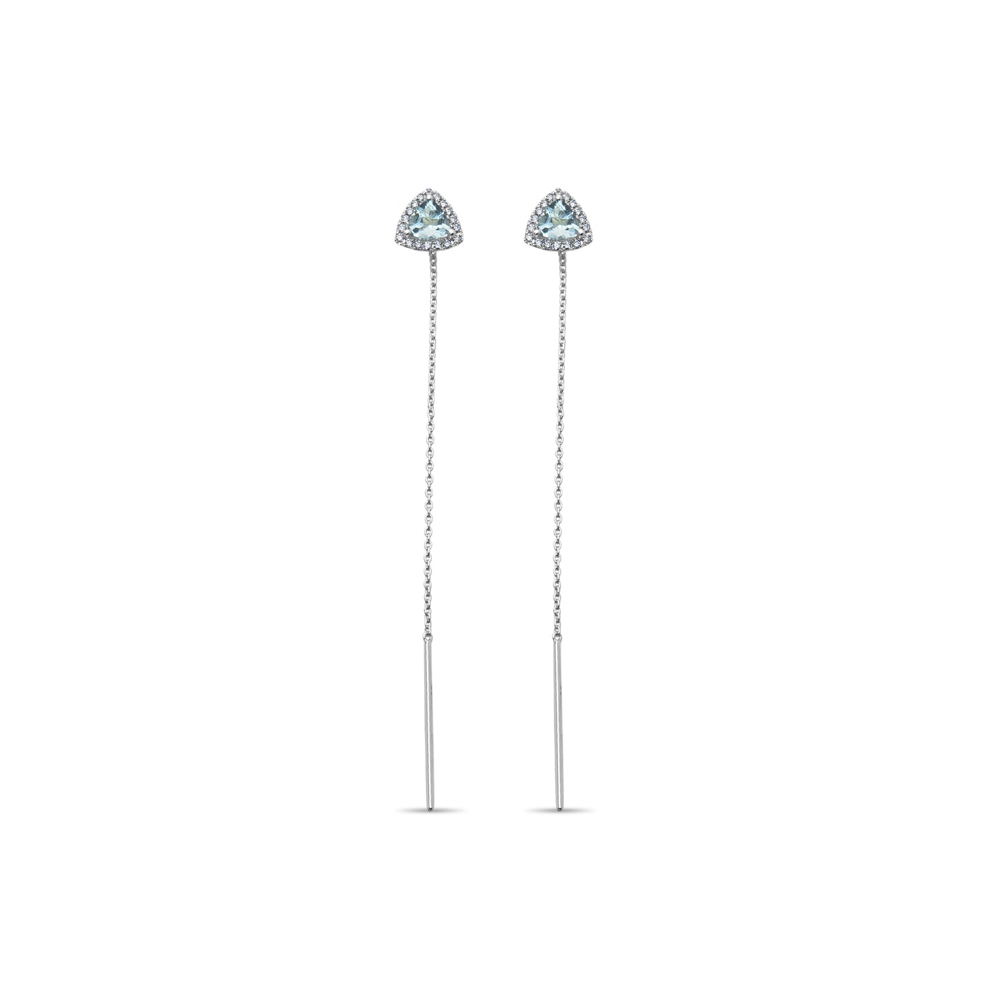 TRILLION THREAD THRU SKY BLUE TOPAZ DIA EARRINGS