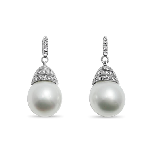 SOUTH SEA PEARL DIAMOND EARRINGS