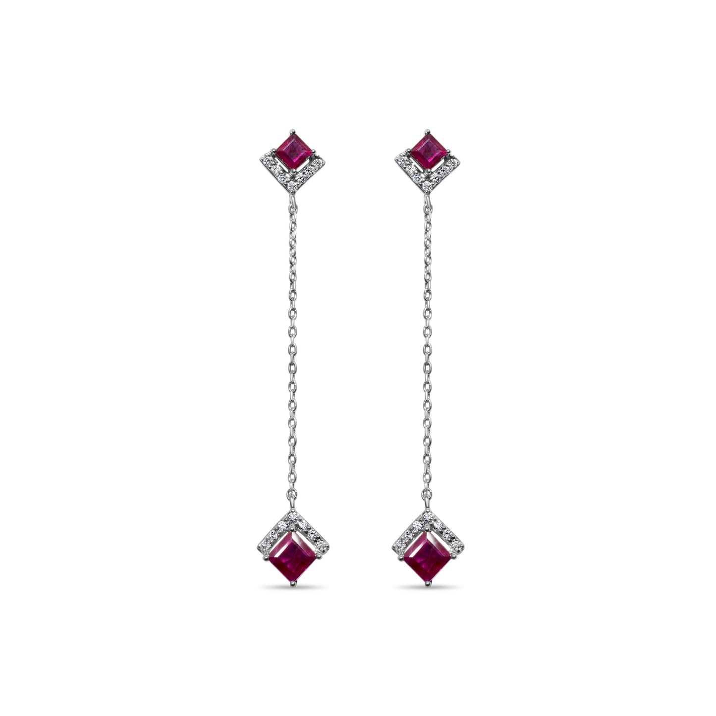 RUBY DIAMOND DANGLE EARRINGS