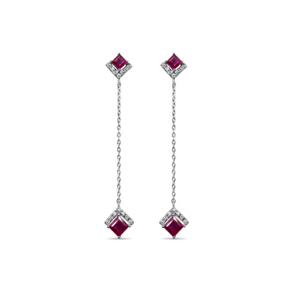 RUBY DIAMOND DANGLE EARRINGS