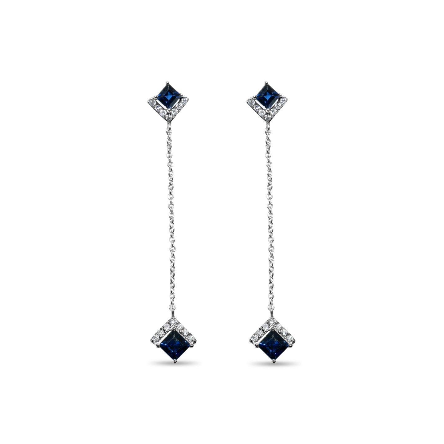 SAPPHIRE DIAMOND DANGLE EARRINGS