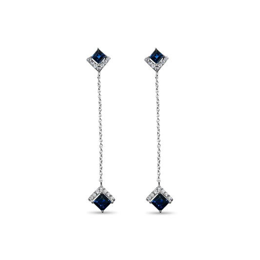 SAPPHIRE DIAMOND DANGLE EARRINGS