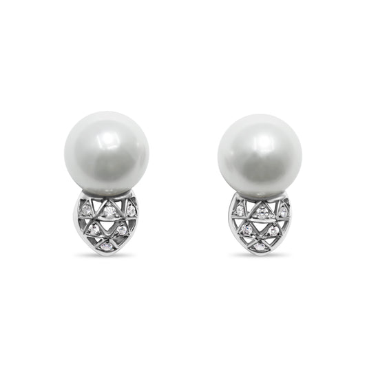 AKOYA PEARL AND DIAMOND EARRINGS