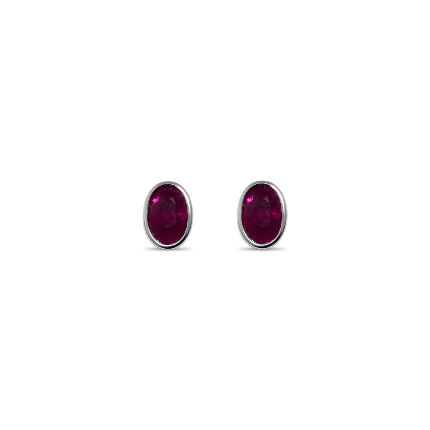 RUBY OVAL STUDS