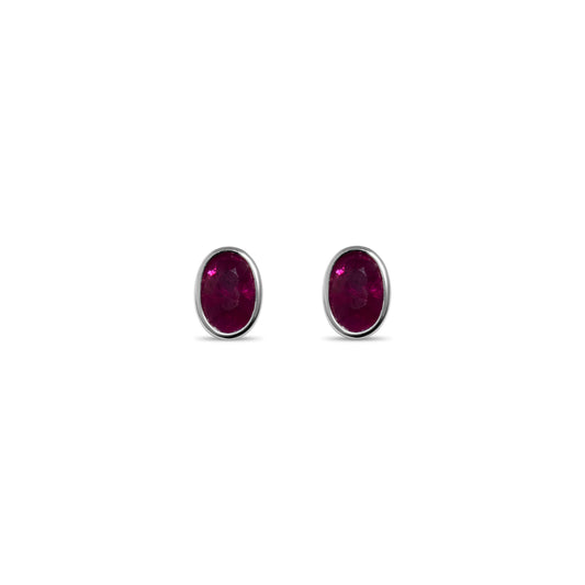 RUBY OVAL STUDS