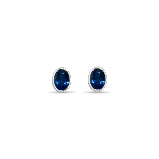 SAPPHIRE OVAL STUDS