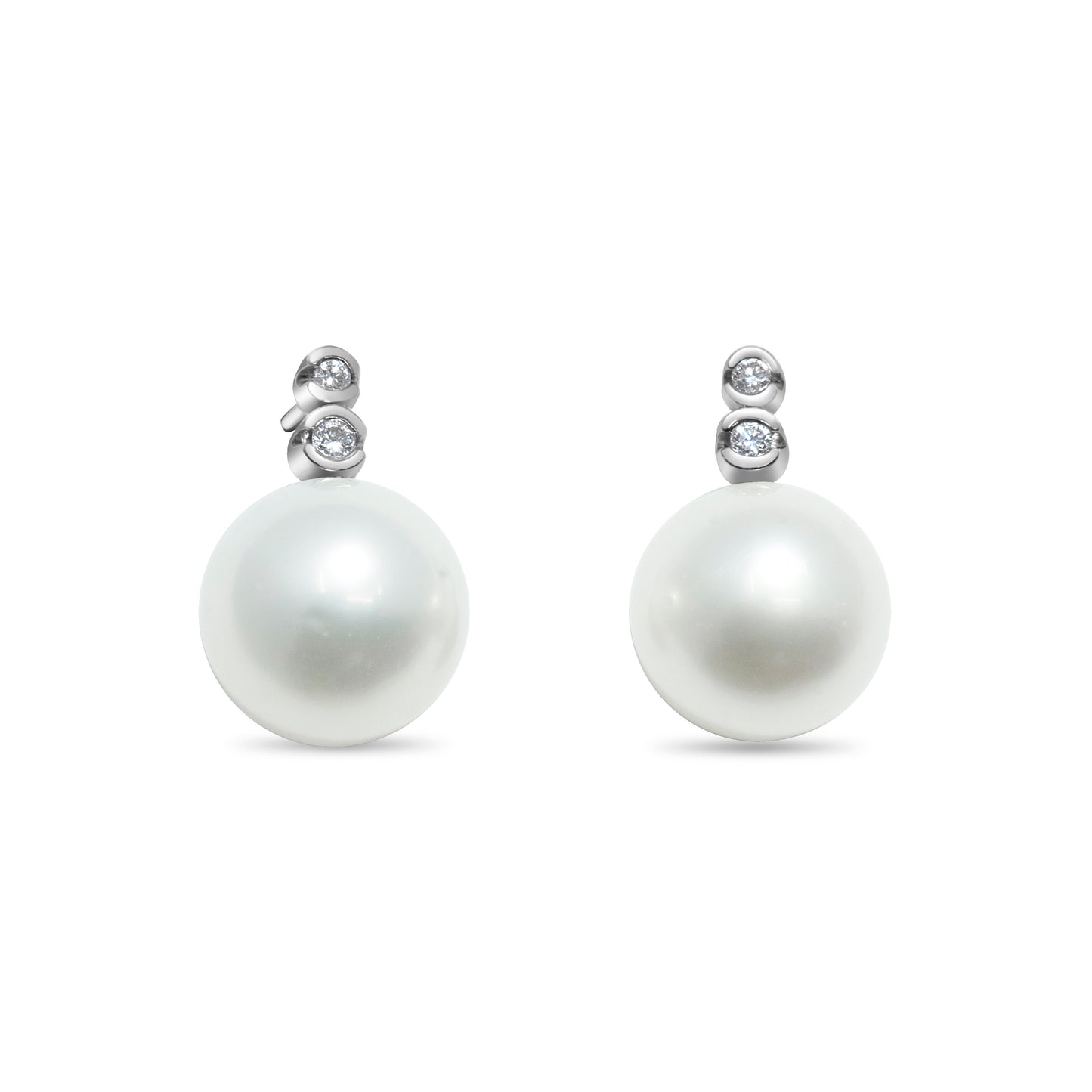 10MM SOUTH SEA PEARL DIAMOND EARRINGS