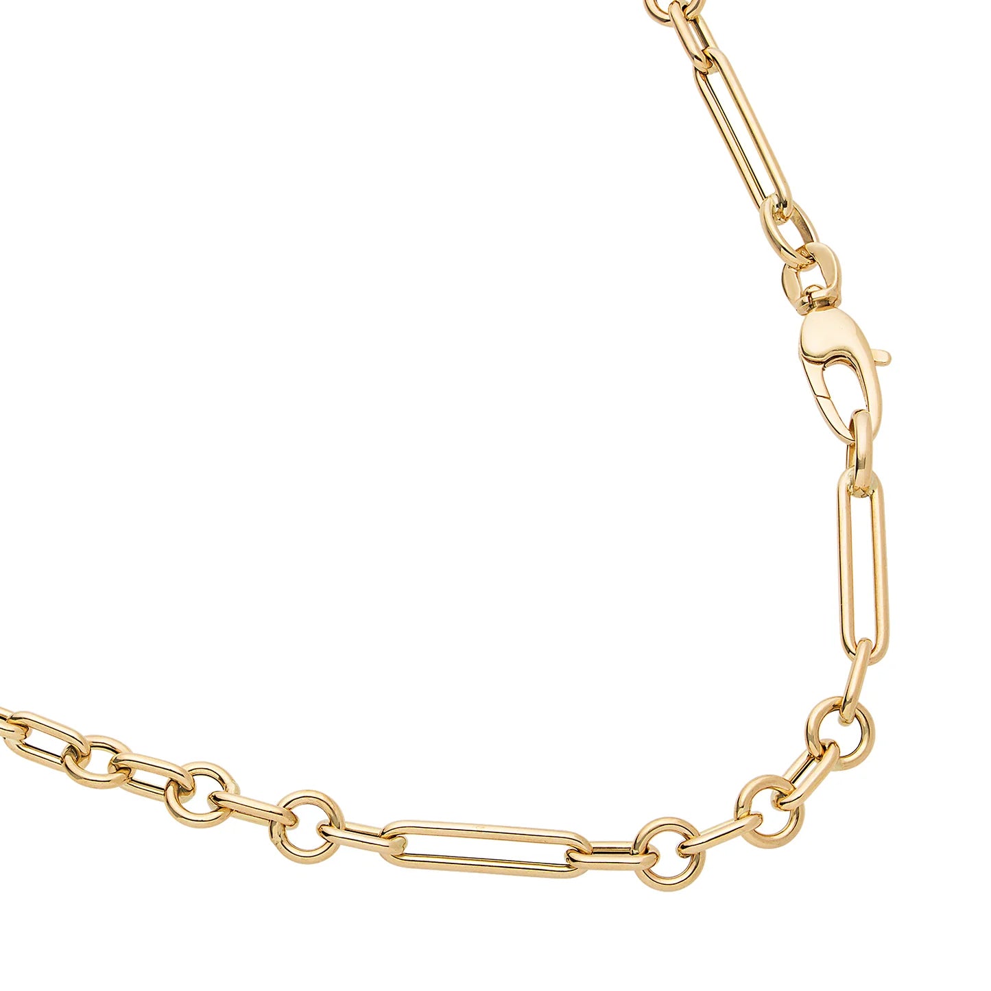 14K YELLOW GOLD MIXED PAPERCLIP CHAIN