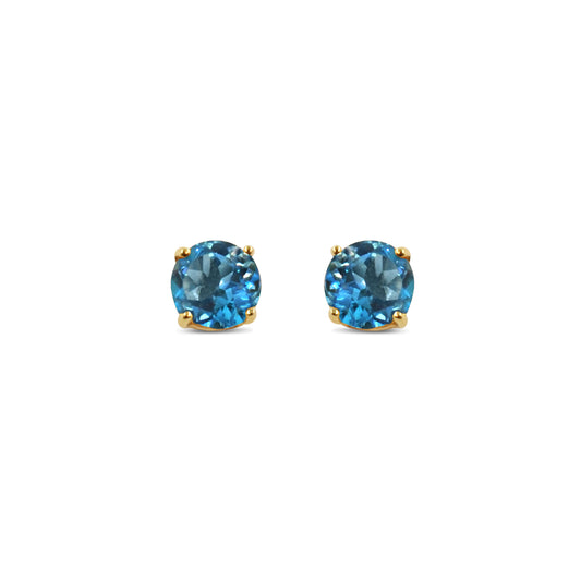 BLUE TOPAZ ROUND STUDS