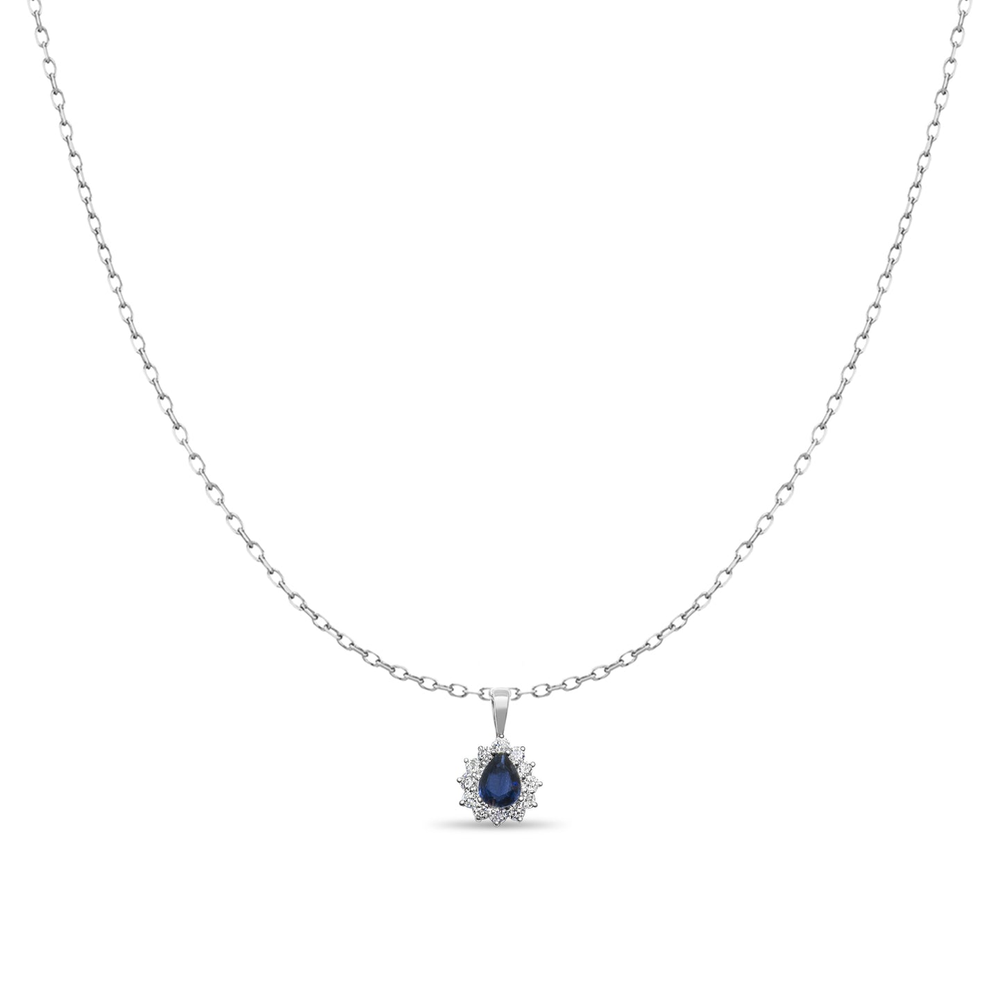 SAPPHIRE DIAMOND PENDANT NECKLACE