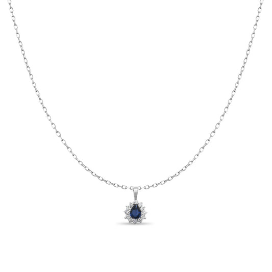 SAPPHIRE DIAMOND PENDANT NECKLACE