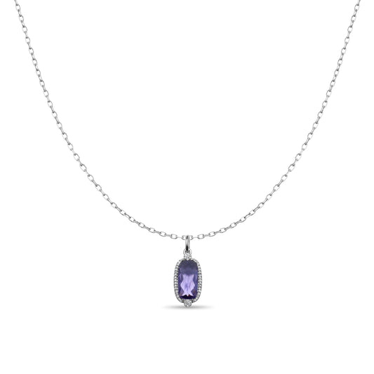 AMETHYST DIAMOND PENDANT NECKLACE