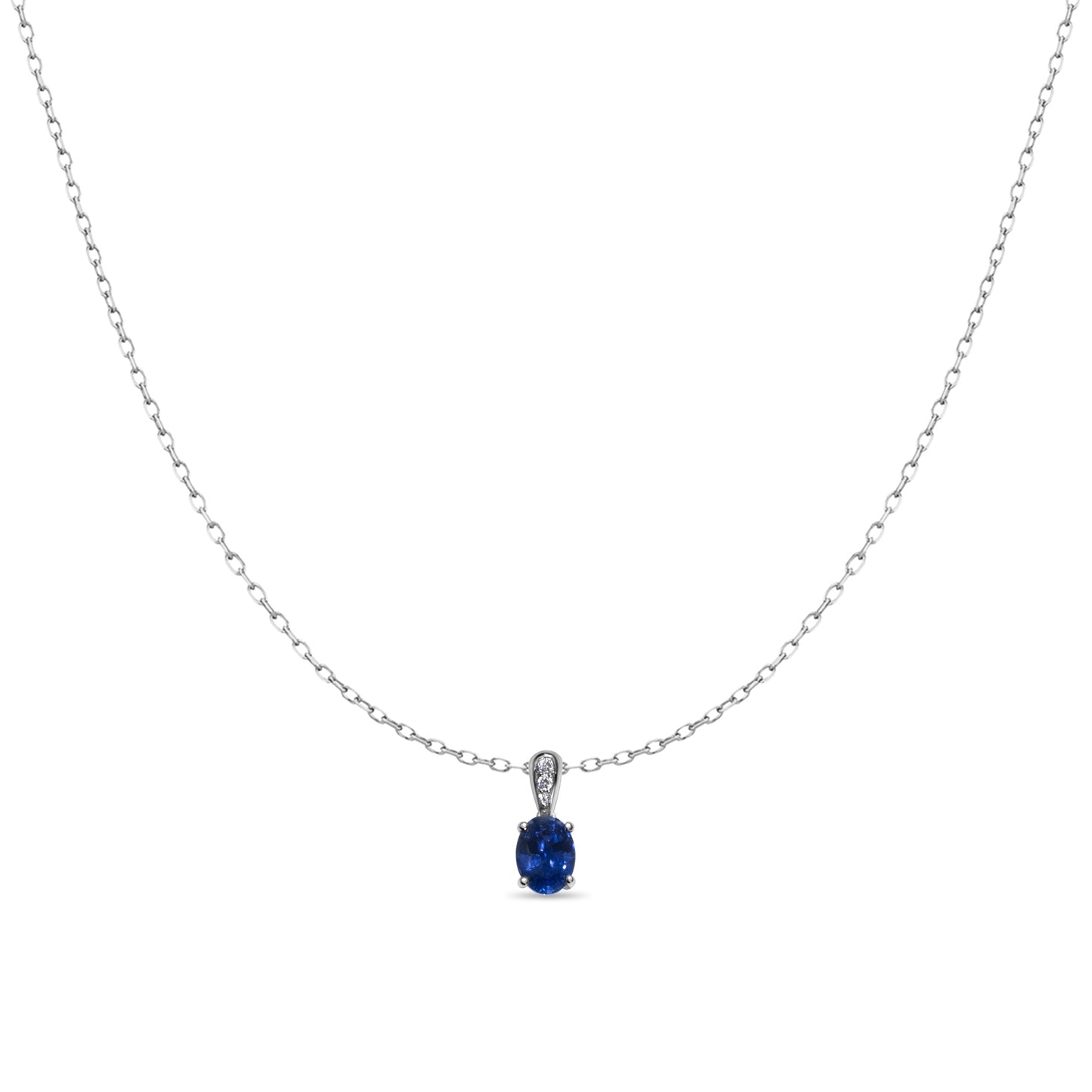 SAPPHIRE OVAL DIAMOND PENDANT