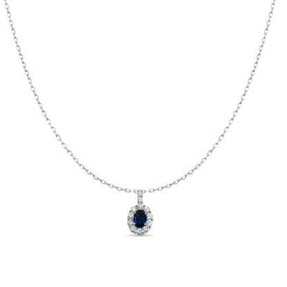 SAPPHIRE AND DIAMOND PENDANT