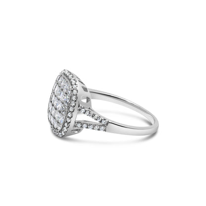 14KWG DIAMOND CUSHION RING