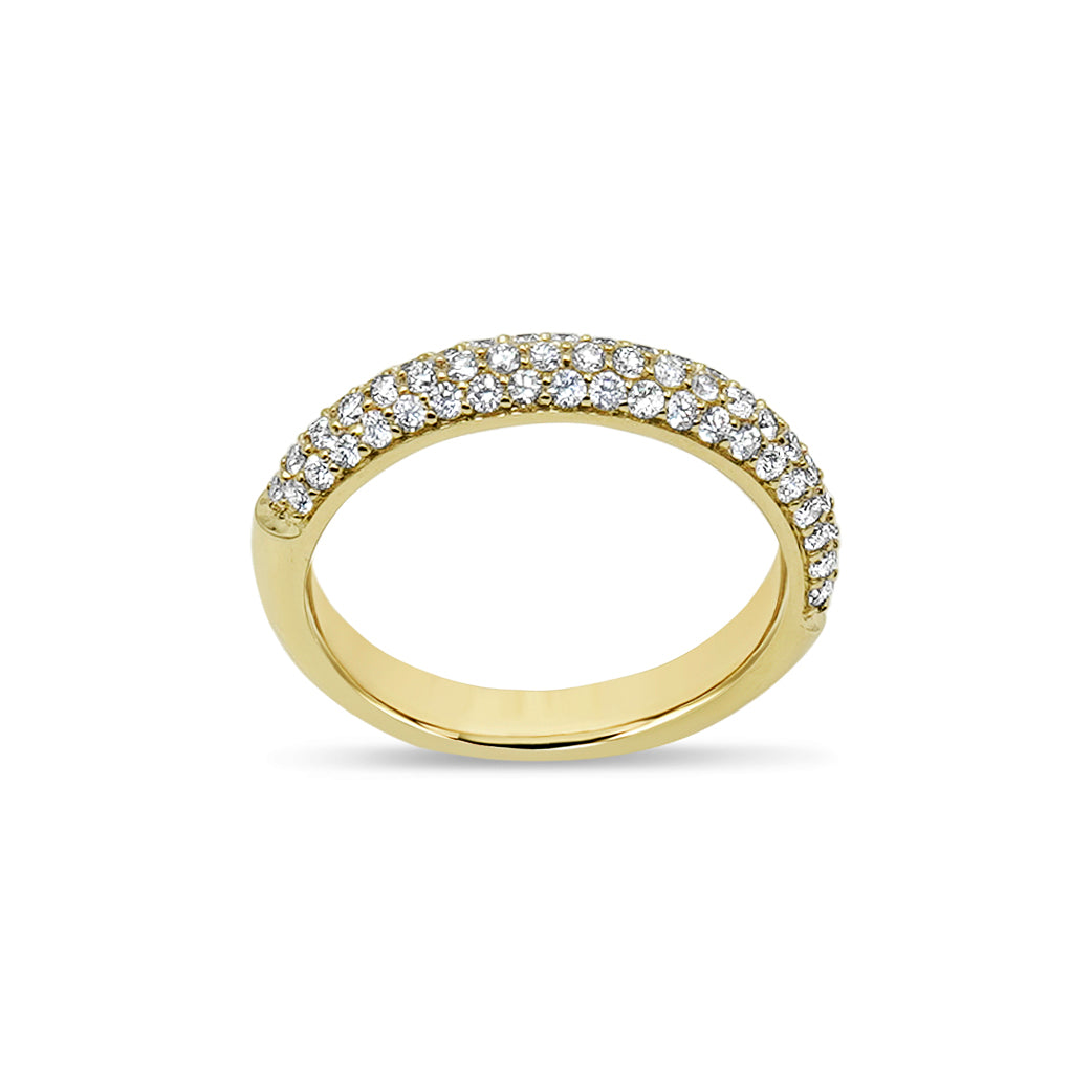 YELLOW GOLD DIAMOND PAVE RING