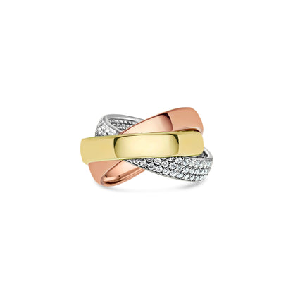 TRIPLE INTERTWINED DIAMOND RING