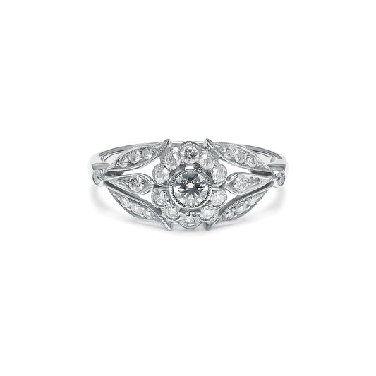 DIAMOND ART DECO FLOWER RING