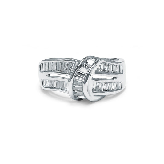 DIAMOND BAGUETTE DOUBLE TWIST RING