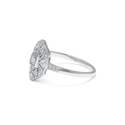 DIAMOND ART DECO HEXAGON RING