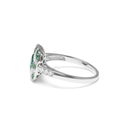 EMERALD DIAMOND ART DECO RING