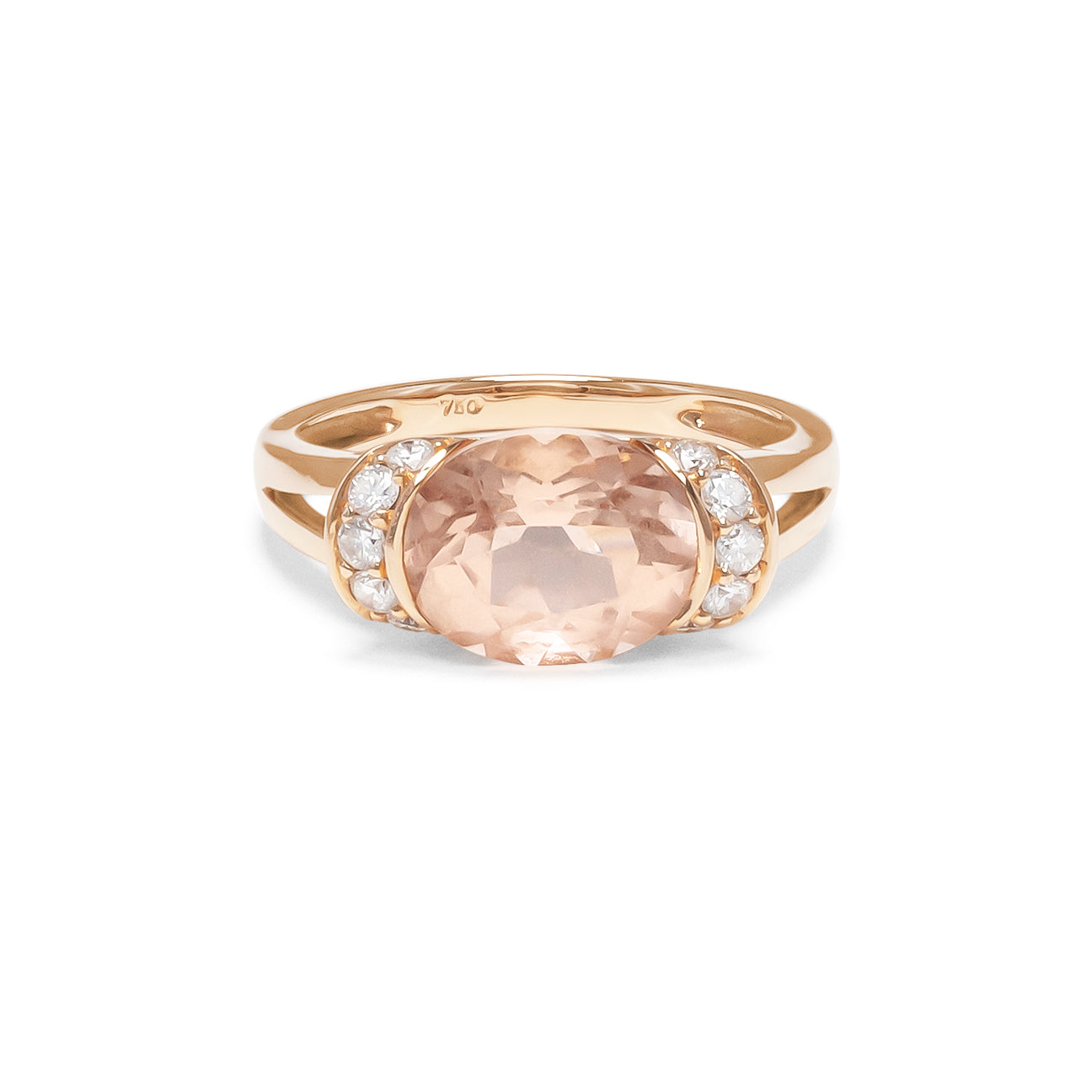 MORGANITE DIAMOND OVAL RING