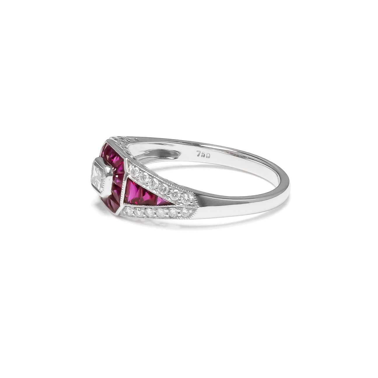 RUBY DIAMOND ART DECO RING