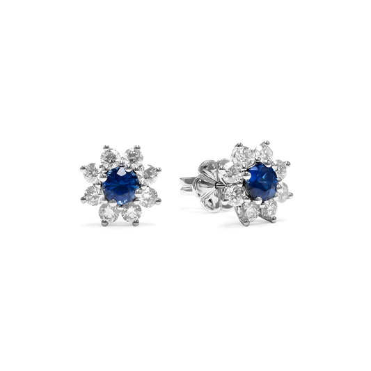 SAPPHIRE CENTER WITH DIAMOND EARRINGS