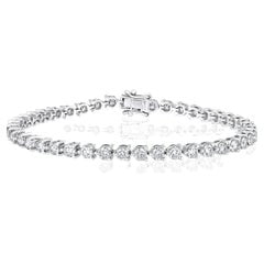 14K WHITE GOLD 3-PRONG DIAMOND TENNIS BRACELET